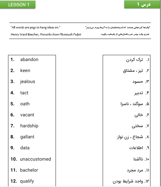 کامل ترین مجموعه آموزشی لغات ۵۰۴ به صورت کاملاً تصویری +تصویرسازی ذهنی (بخش دوم)