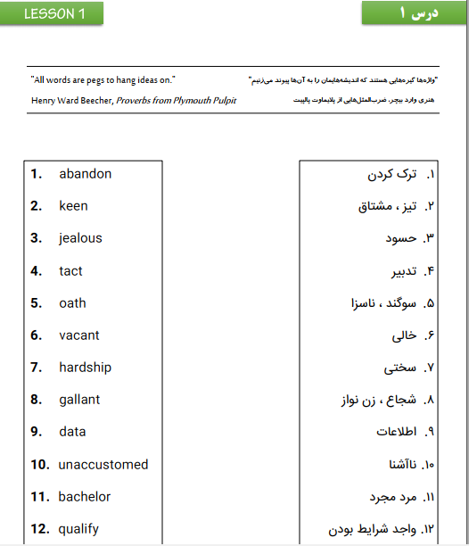 کامل ترین مجموعه آموزشی لغات ۵۰۴ به صورت کاملاً تصویری+تصویرسازی ذهنی (بخش چهار)