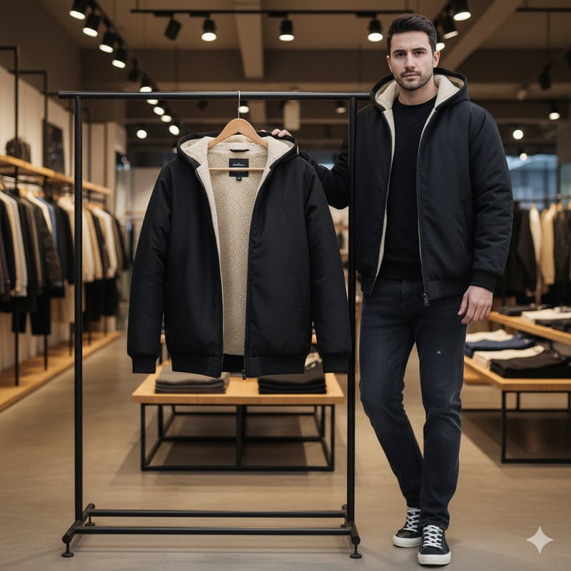 کاپشن مردانه داخل تمام خز مدل Adidas