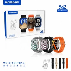 ساعت هوشمند WISME دارای پنج عدد بند و ایرپاد مدلWSX19 ULTRA3 با منو فارسی
